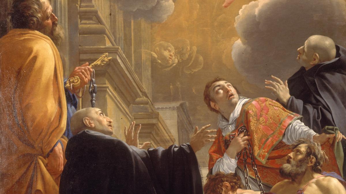 Simon Vouet (1590-1649), Adoration du nom divin par quatre saints, vers 1647 Paris, église Saint- Merry © COARC / Roger- Viollet