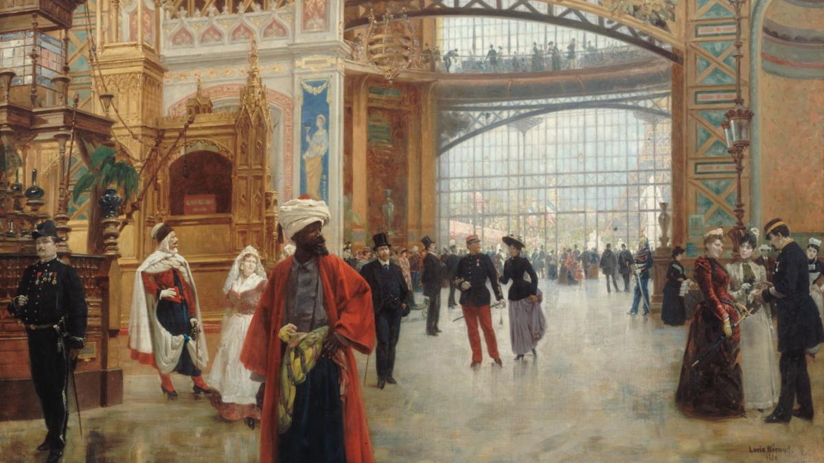 Dôme central de la galerie des machine peinture de Louis Beroud