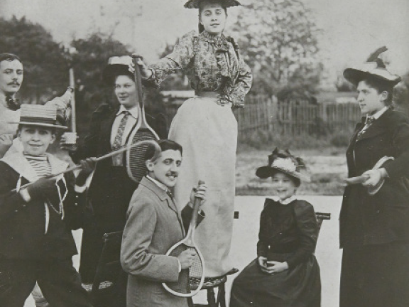 Marcel Proust et ses amis jouant au tennis (bnf)