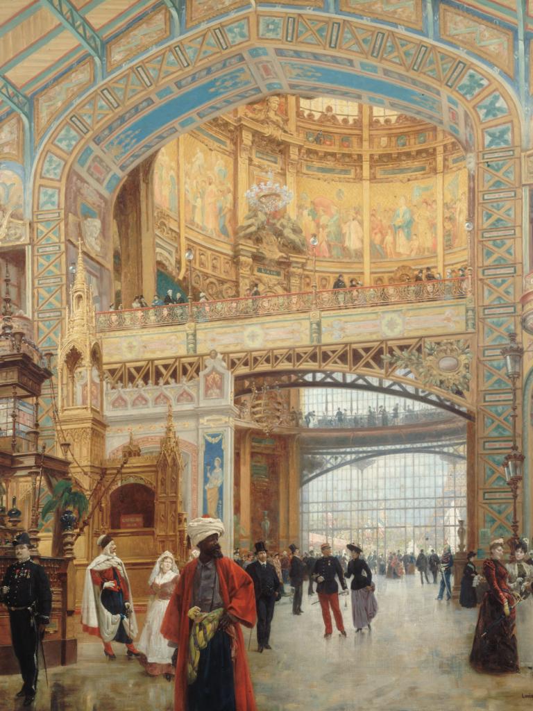 Dôme central de la galerie des machine peinture de Louis Beroud